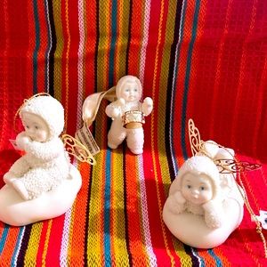 Dept 56 Snow Babies “Angelic Wishes”, sitting Angel and Drummer